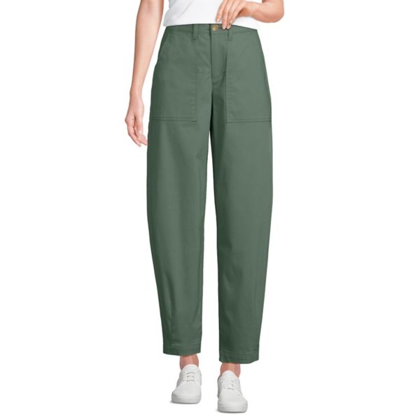 

Женские брюки-бочонки с высокой посадкой и щиколоткой Lands' End, цвет lily pad green