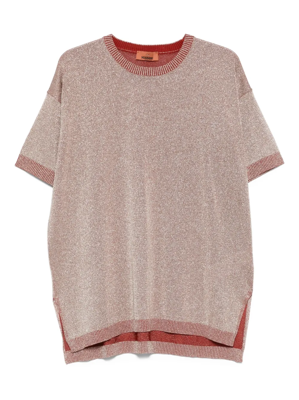 

Топ с боковыми разрезами и металлическим эффектом Missoni, красный
