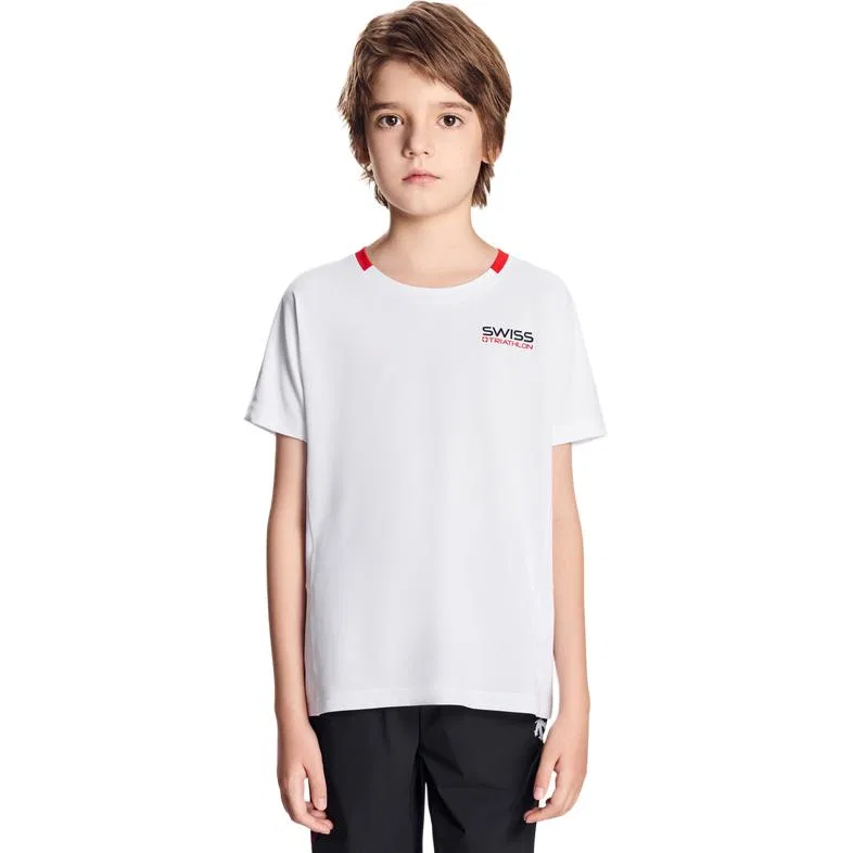 Футболка детская Quick Dry RUNNING Kids' DESCENTE, WT-Bright White Tpg