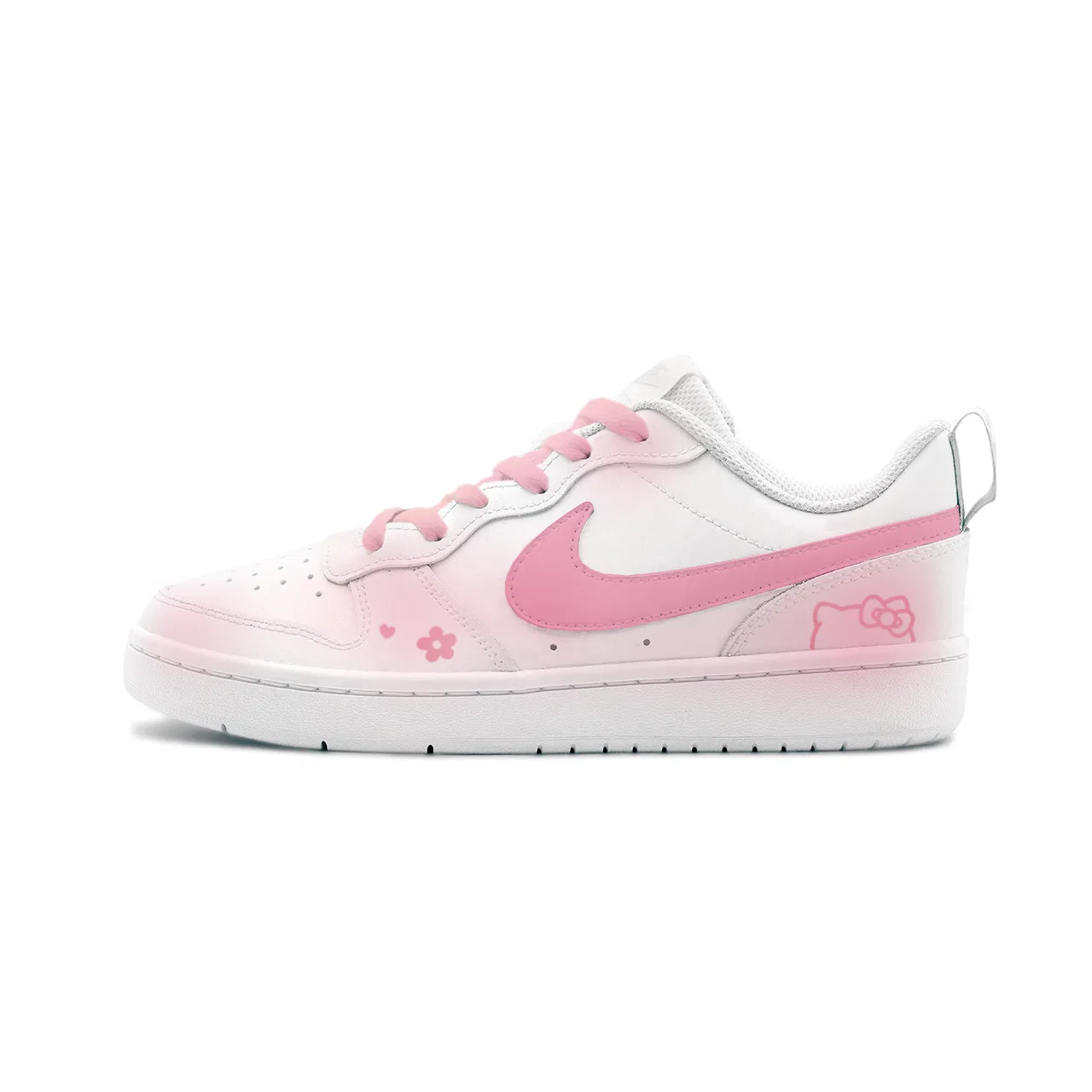 Кроссовки для скейтбординга детские Court Borough Yixuan Manufacturing Sweetheart Gummies Leather Slip Resistant Low top Nike, Pink White