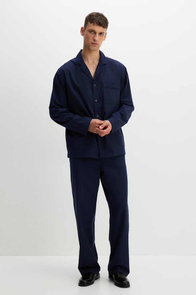 

Хлопковая пижама H&M, синий