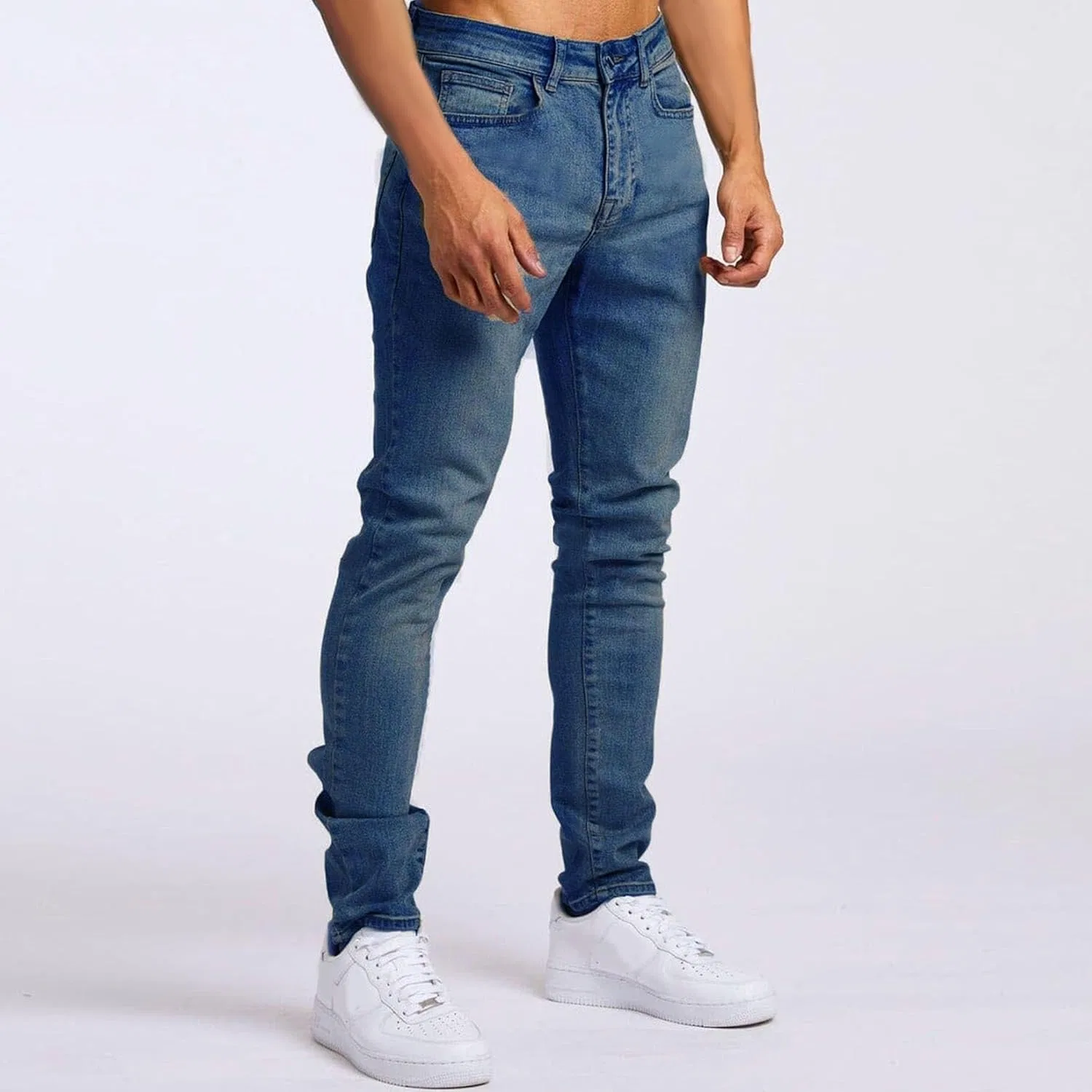 Джинсы классические Slim Fit, Dark Blue — фото 4