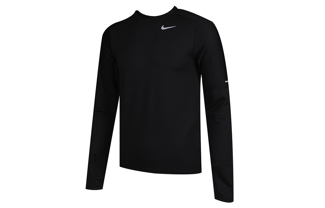 Мужская спортивная футболка Nike Dri-FIT для бега и тренировок, с круглым вырезом, черная — фото 3