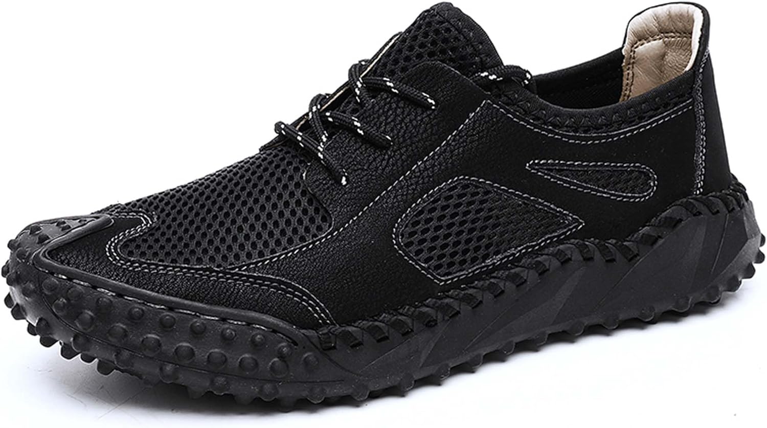 

Большие мужские кроссовки для походов на открытом воздухе, сетчатые, с перфорацией, повседневные спортивные туфли, противоскользящие, удобные, для бега по пересеченной местности, кемпинга, походов с рюкзаком и альпинизма Generic, черный