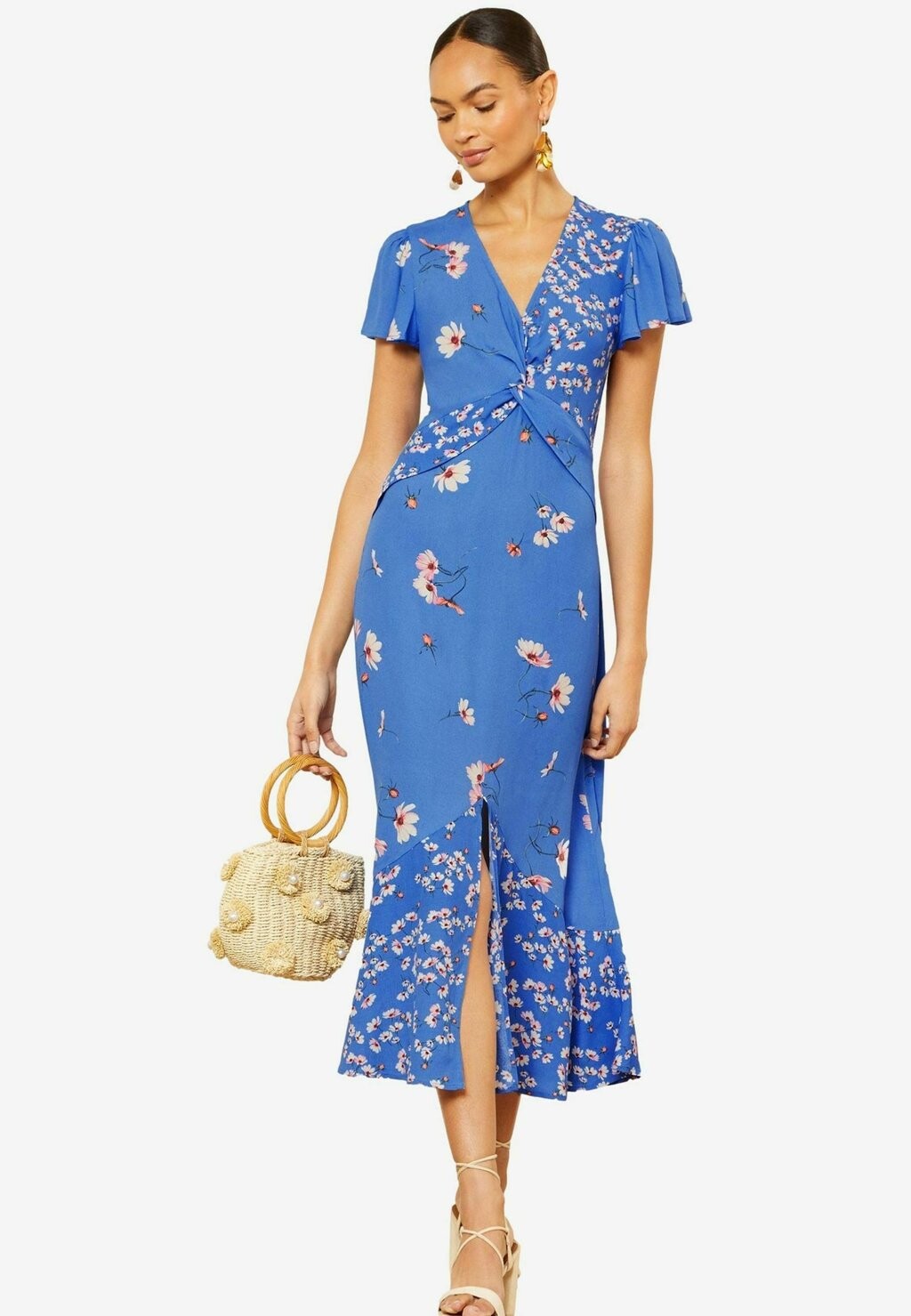 

Дневное платье FLUTTER SLEEVE TWIST FRONT REGULAR FIT Love & Roses, синий