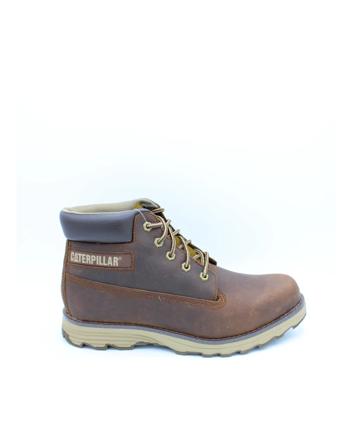 

Бостонские кожаные ботинки на шнуровке с резиновой подошвой Cat, коричневый