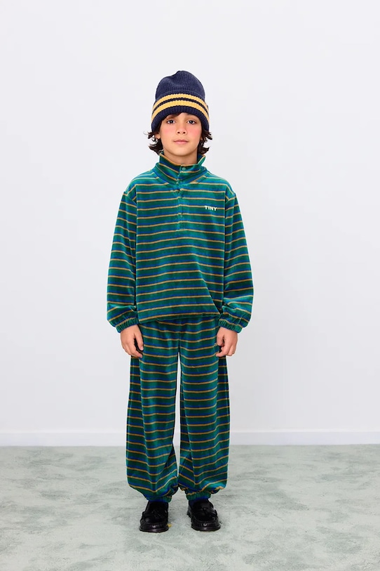 

Детские хлопковые спортивные штаны DUO STRIPES SWEATPANT Tinycottons, бирюзовый