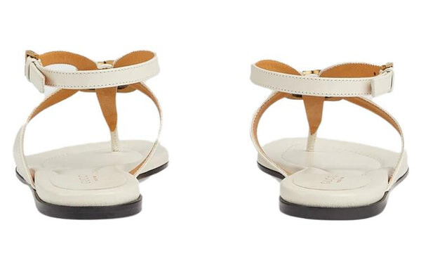 Сандалии double g thong sandal 'white leather' Gucci, белый — фото 3