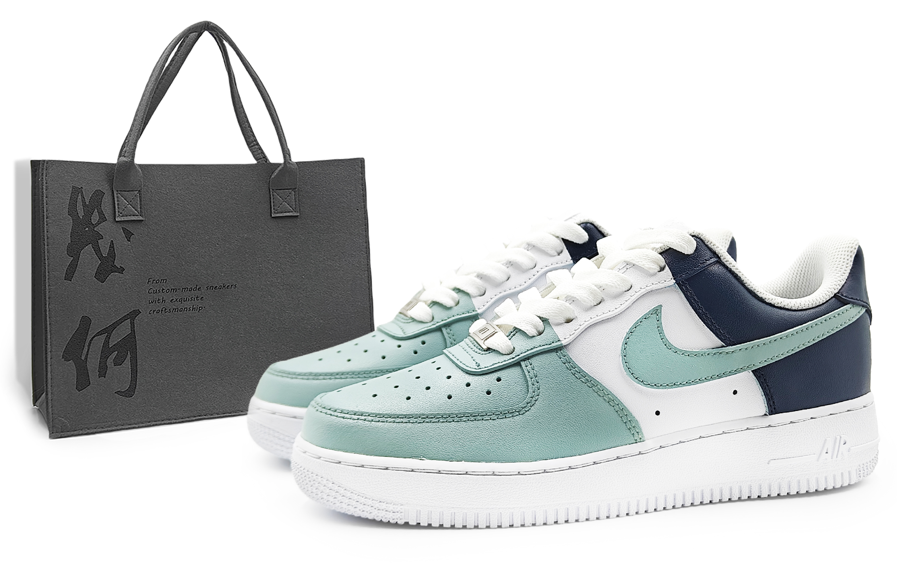 

Nike Кроссовки Air Force 1 для скейтбординга, износостойкие, белые, зеленые, мужские