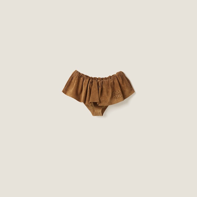 

Юбка из замши наппа Miu Miu, серый