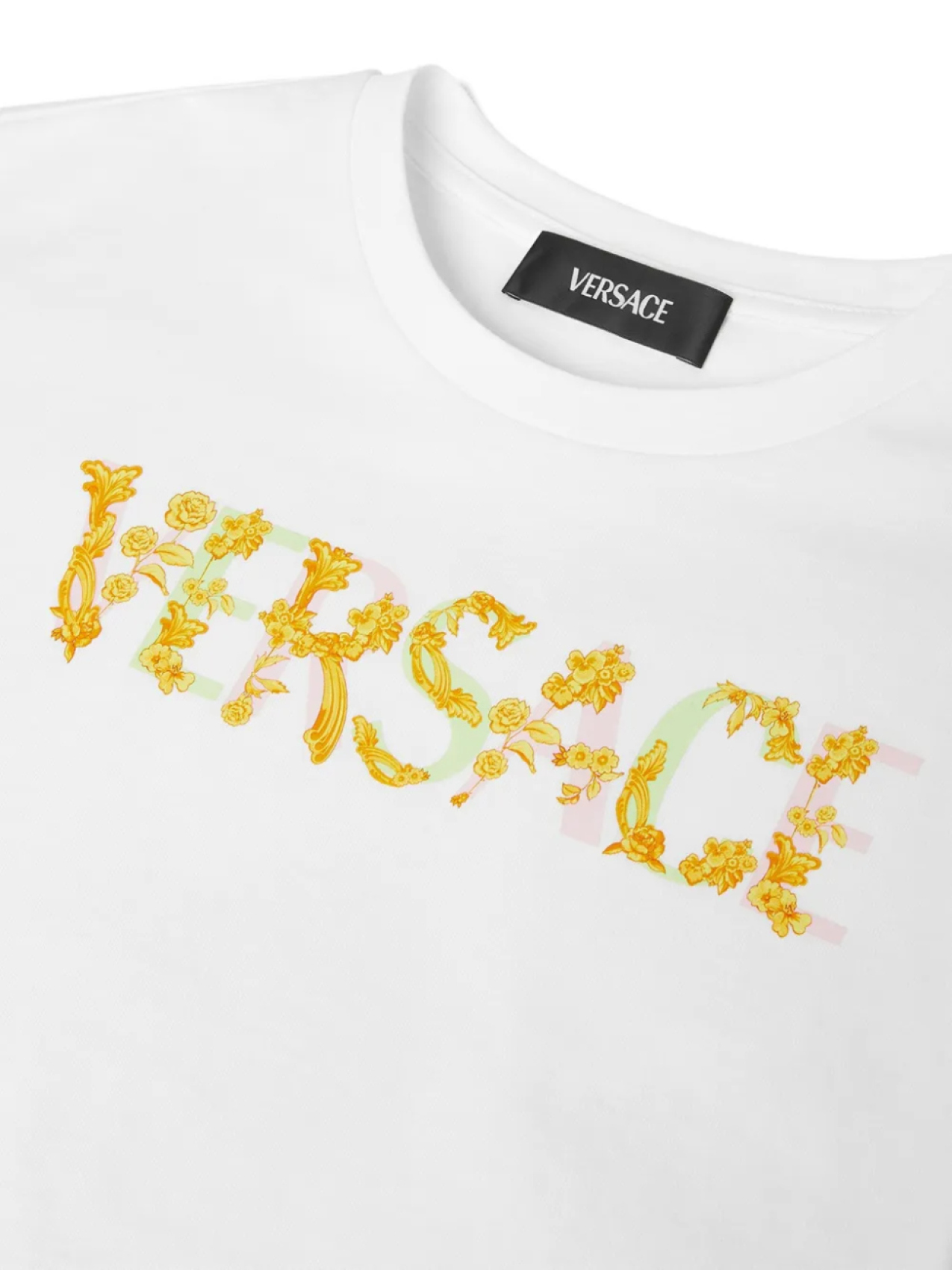 Укороченная футболка с логотипом Versace Kids, белый — фото 3