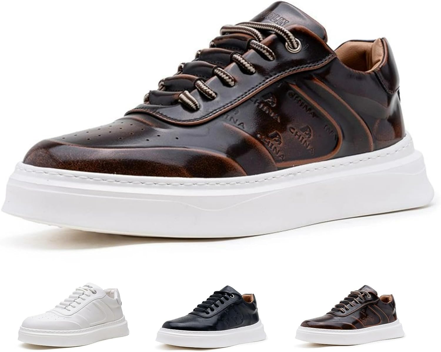 

Деловые повседневные кроссовки для мужчин, дышащие, удобные, стильные, для работы, офиса, прогулок Macefil, коричневый