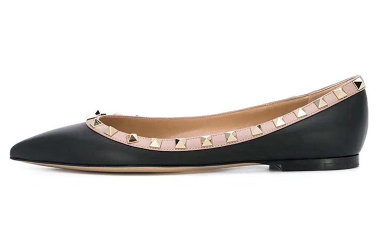 Женские туфли Valentino Rockstud, черный/розовый