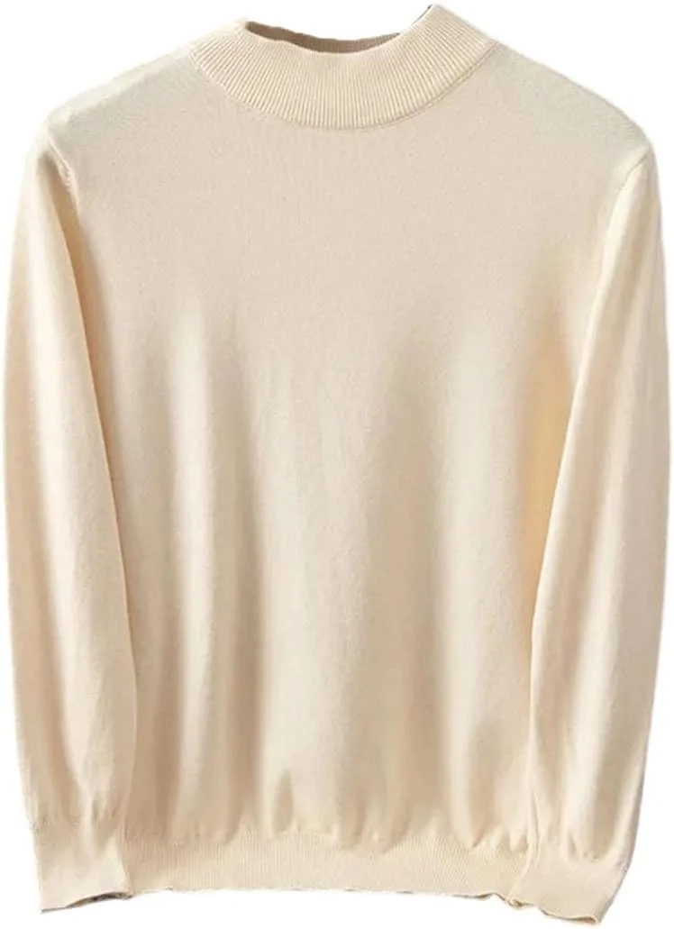 

Мужской базовый свитер с воротником-стойкой, длинный рукав, мерсеризованная шерсть