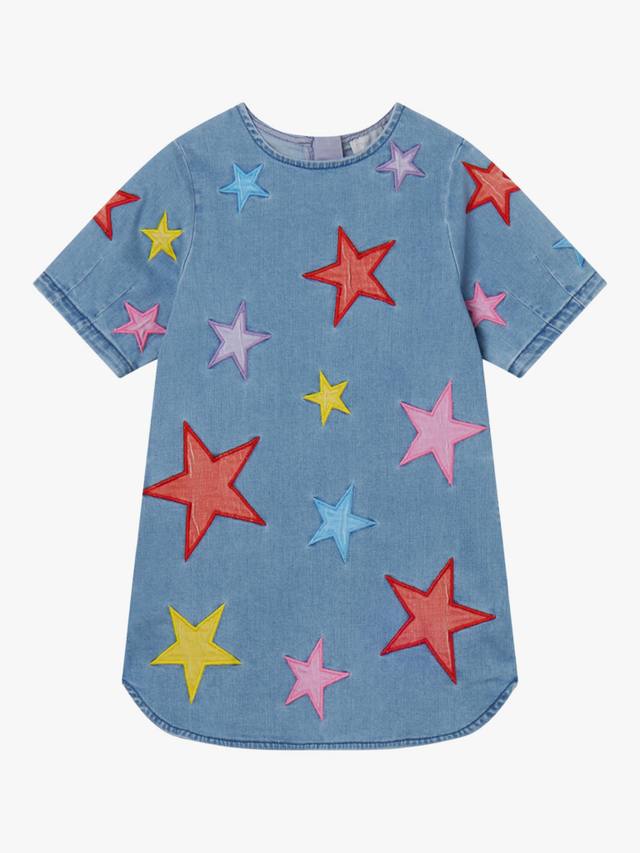 

Детское джинсовое платье с вышитой звездой Stella McCartney Kids, Blue Denim