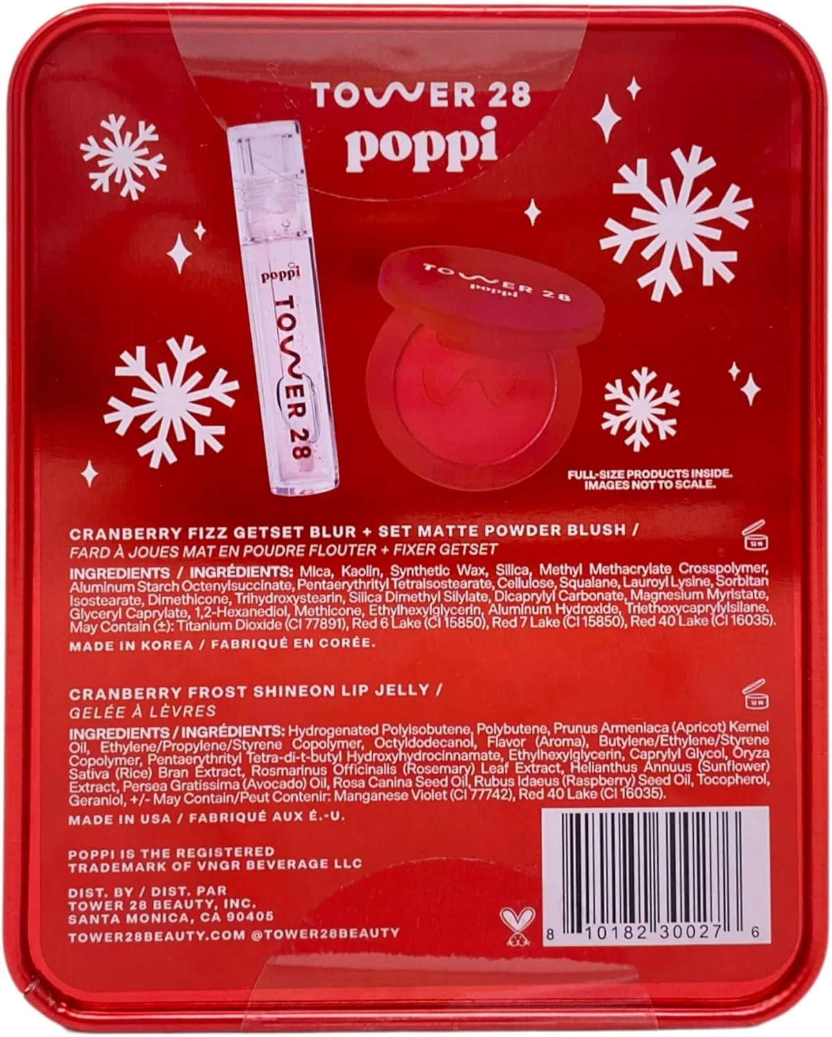 Набор для макияжа Holiday Makeup Duo Tower 28, румяна и блеск для губ, красный — фото 2
