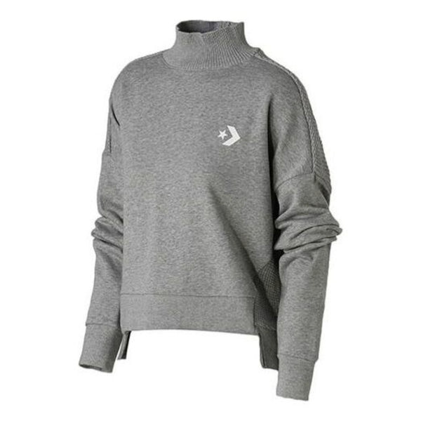 

Свитер knit mock neck sweatshirt 'grey' Converse, серый