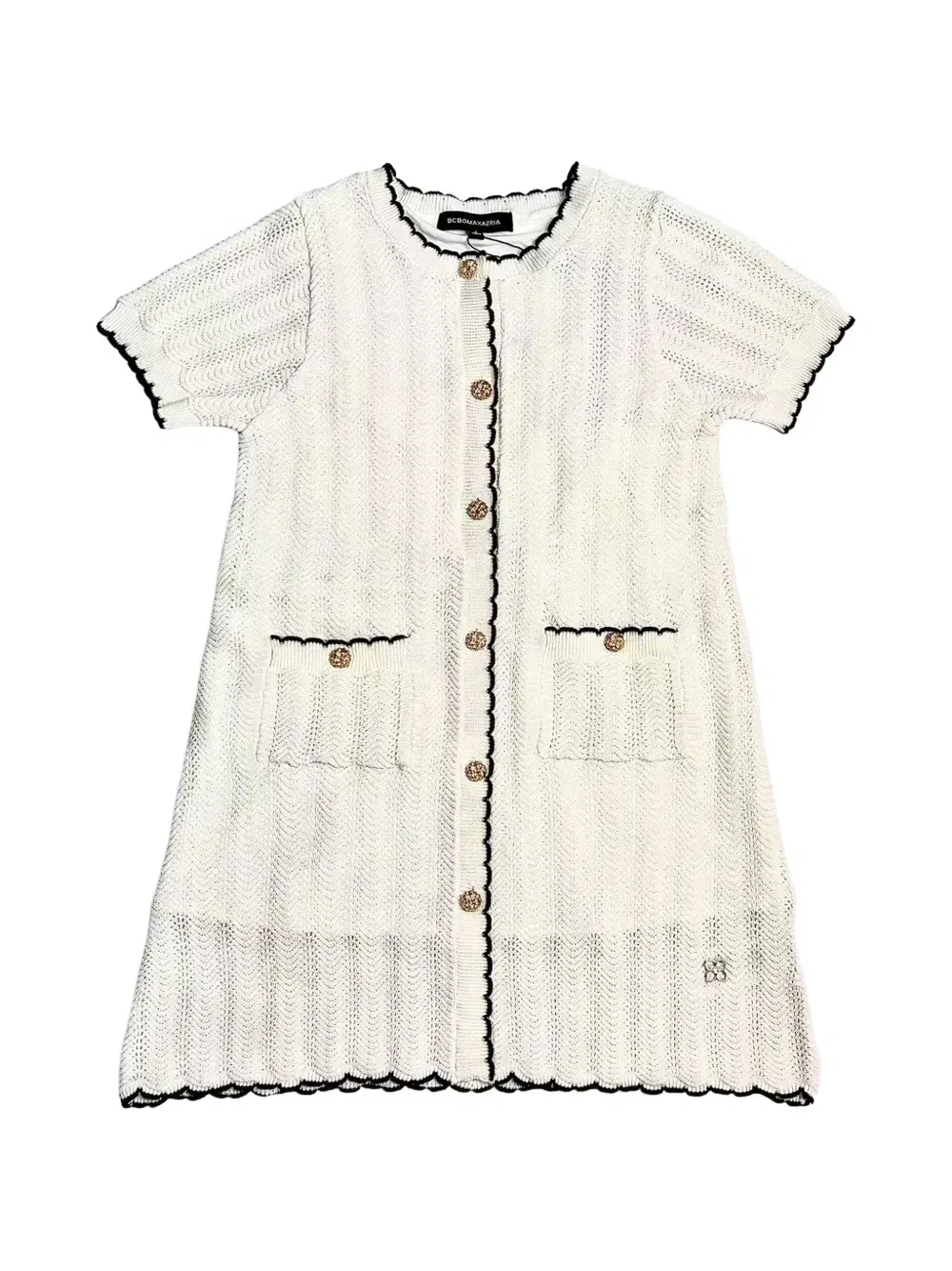 Платье с отделкой и пуговицами Bcbg Kids, белый