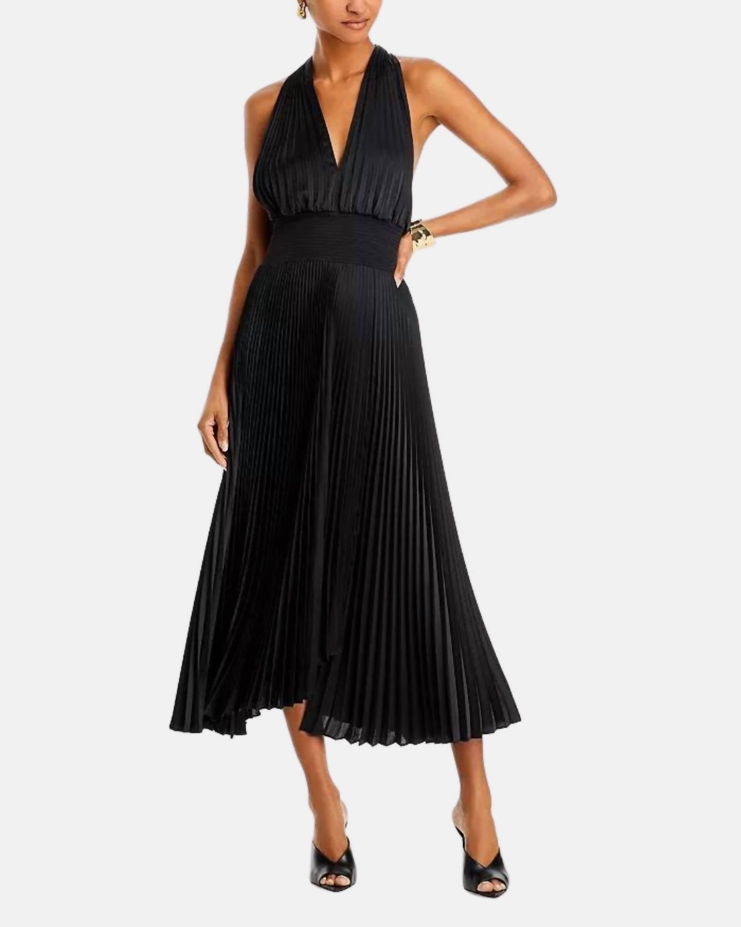 

Черное платье с V-образным вырезом Rose A.L.C.