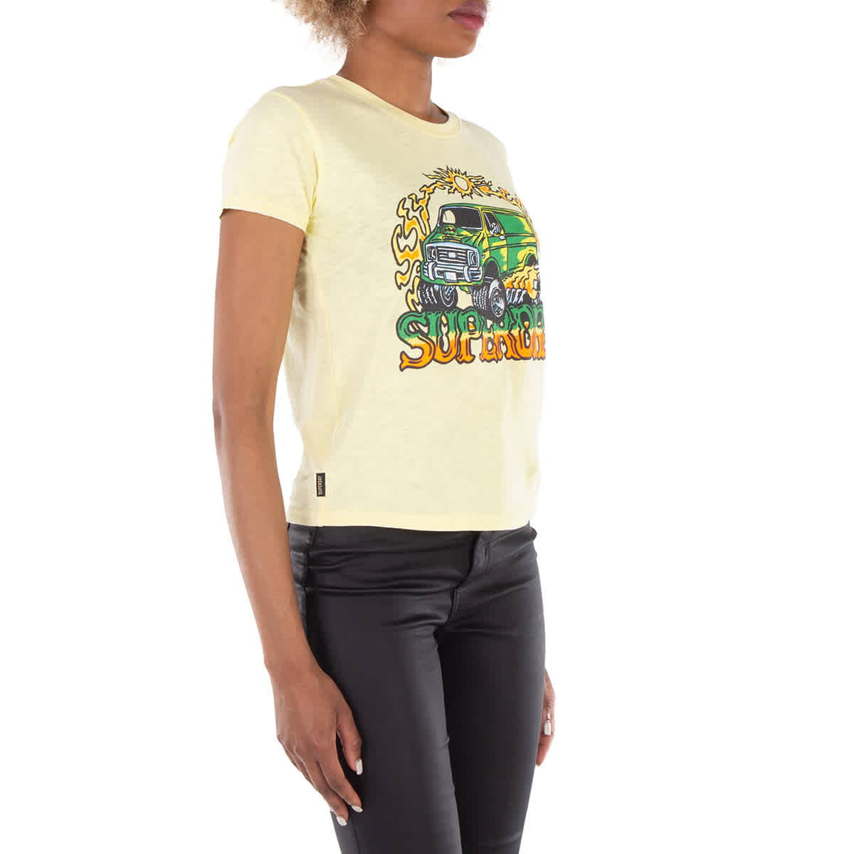 Superdry Motor Graphic Фиттед Футболка, бледно-желтый — фото 2