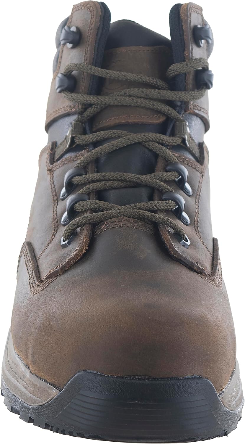 Мужские ботинки Northside Mens Garner Mid CT с композитным носком, водонепроницаемые - защита от электрических рисков, устойчивость к маслу и скольжению, стелька с эффектом памяти - верх из цельной кожи с межподошвой EVA, коричневый — фото 3