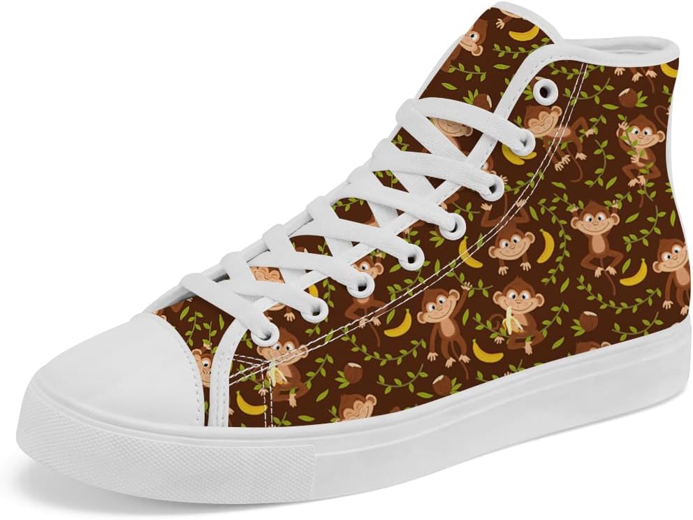 

Кеды Chebing High Top из холщовой ткани, высокие кроссовки с обезьянкой, шнуровка, повседневная обувь для мужчин и женщин, 611 Brown