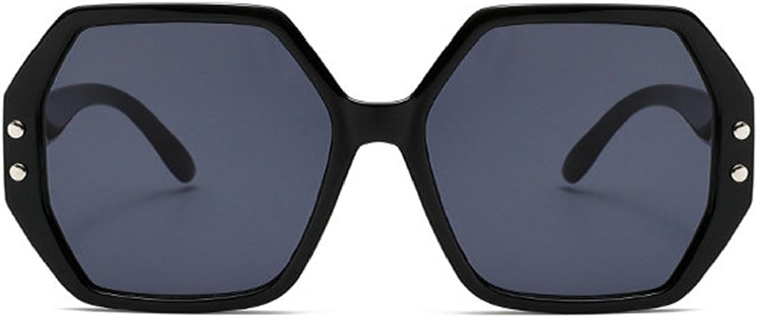 

Солнцезащитные очки Helena Oversized Retro Polygon Square Sunglasses для женщин и мужчин в стиле 90-х, с толстой оправой, дизайнерские, черные, с градиентным переходом цвета, защита от ультрафиолета UV400, C1
