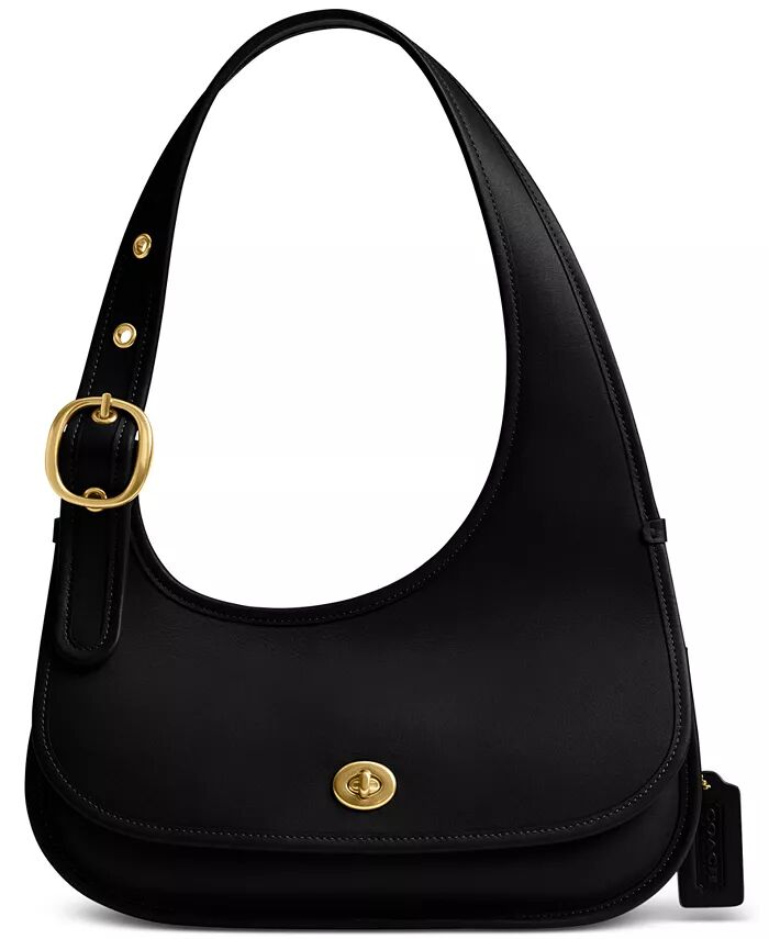 

Сумка Cashin Carry Small Leather Crescent COACH, черный