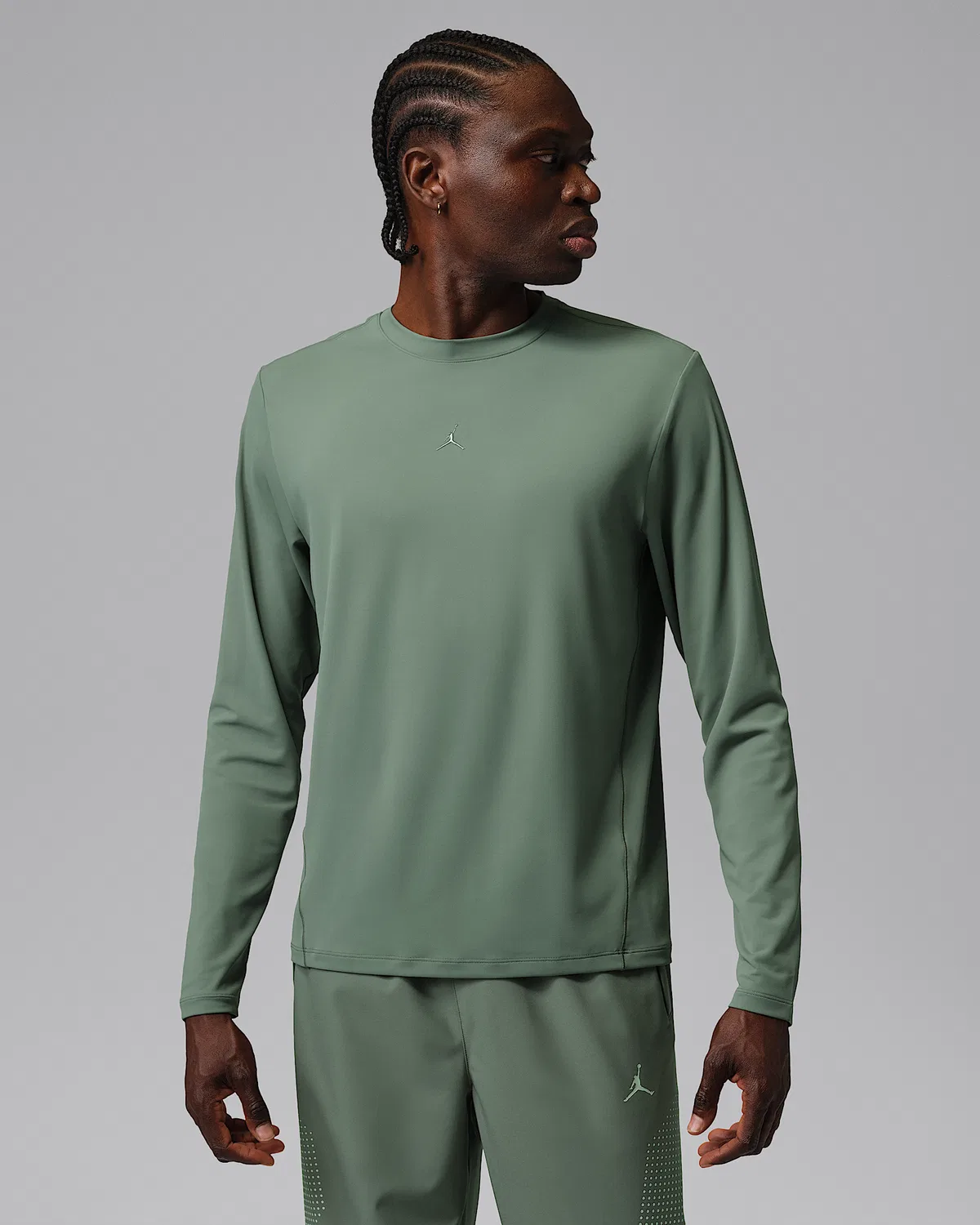 Мужская длинная футболка Dri-FIT Jordan Flightweight Sport, Vintage Lichen/Dark Shadow