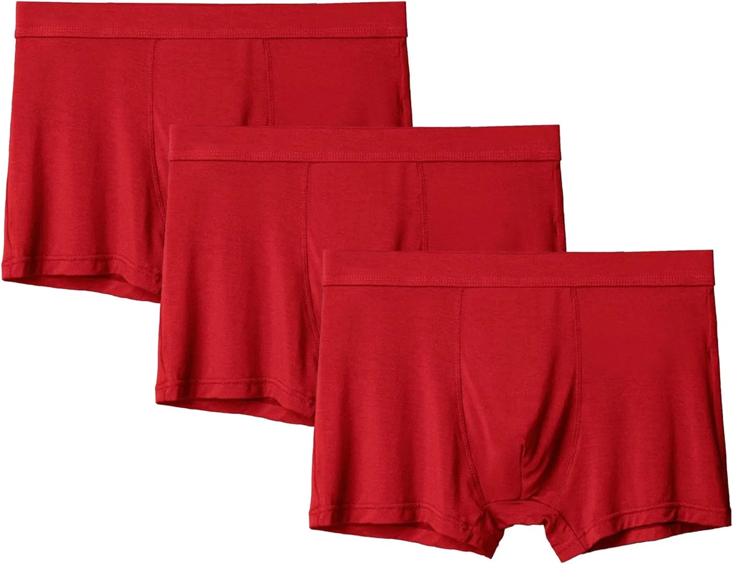 Активные трусы, дышащие, Mid Waist, Red-3pc