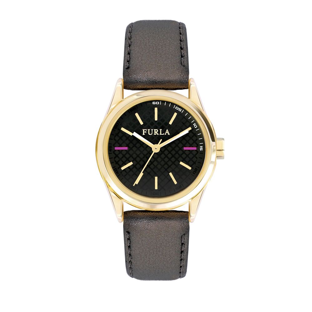 

Черные кожаные часы Furla
