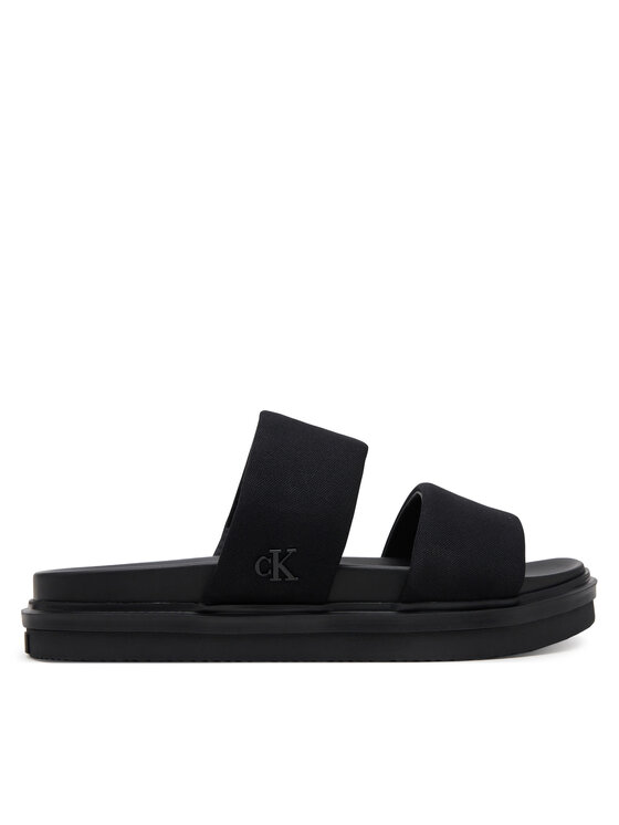 

Мюли Flat Molded Dbl Bar Sandal Cv YM0YM01222 Calvin Klein Jeans, черный