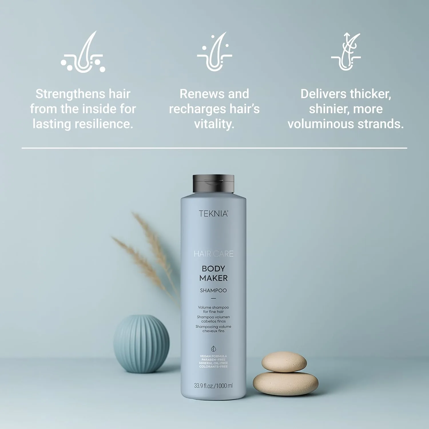 Шампунь LAKMÉ Teknia Body Maker, шампунь для придания объема тонким волосам, средство для придания объема волосам. 1000 мл (.) — фото 3