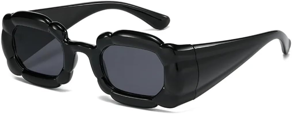 

Квадратные солнцезащитные очки для женщин, конфетные цвета, панк-стиль, винтажные градиентные, для мужчин, нестандартная форма, защита от УФ-излучения UV400 UATXTAU, Black