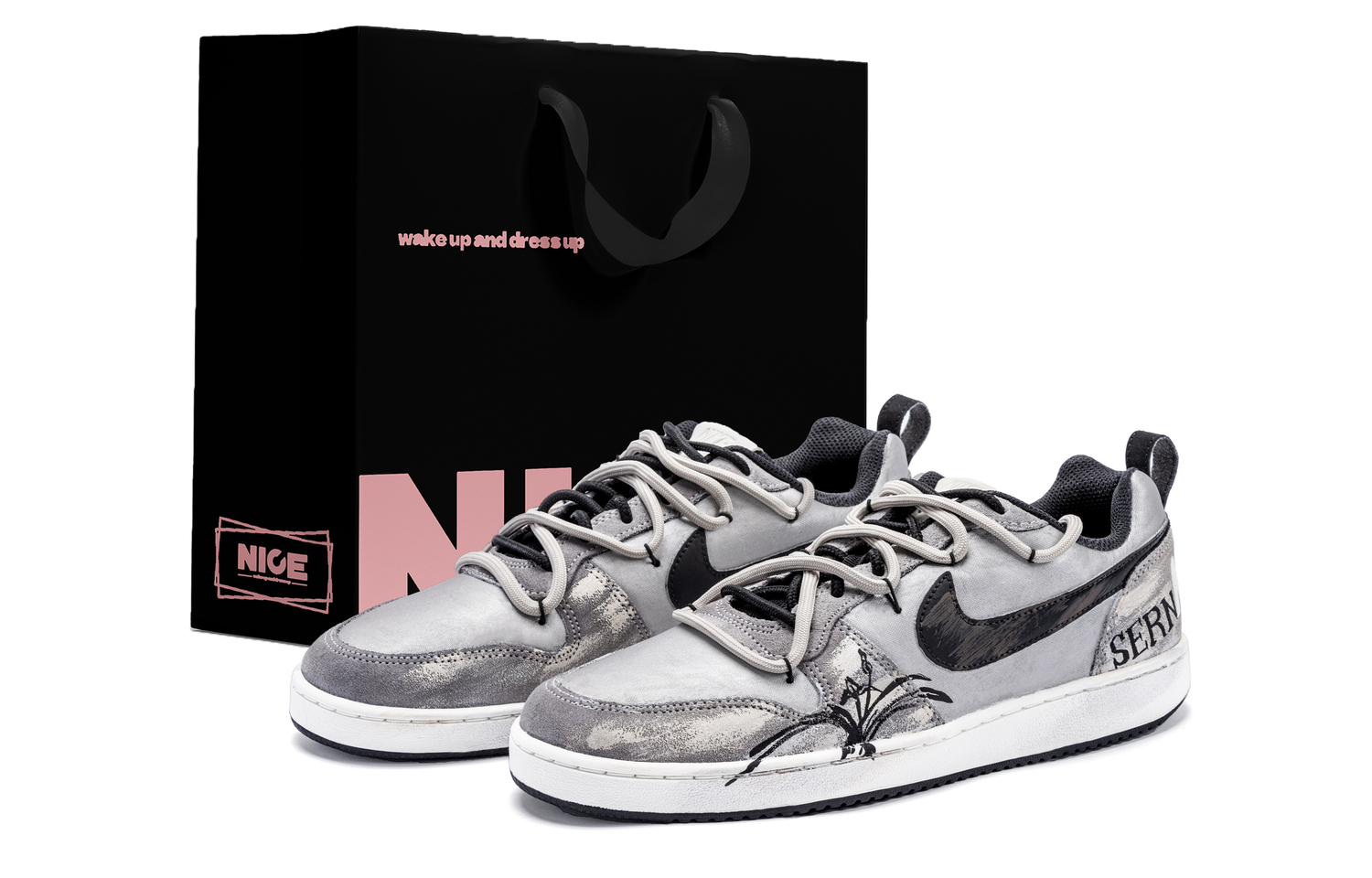 

Nike Court Borough PRM Абразивостойкие низкие скейтборд-кроссовки мужские серый серебристый