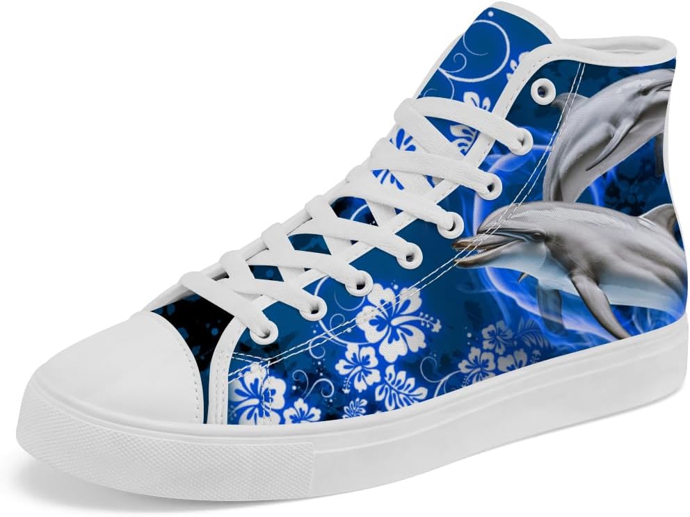 

Кеды Dolphin на высокой подошве из канваса, высокие кроссовки, обувь на шнуровке для мужчин и женщин Chebing, синий