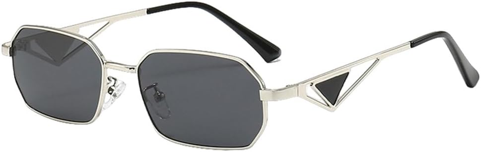 

Модные солнцезащитные очки для женщин в винтажном стиле с металлической оправой, многоугольные солнцезащитные очки, роскошные очки для женщин, серебристо-серые, один размер TYUVIVO, Silver Gray