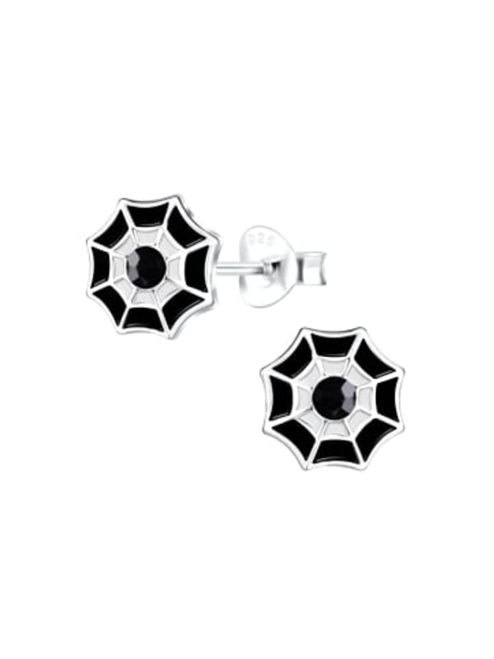 

Alexander York Серьги-гвоздики SPIDERWEB с кристаллами черного цвета из серебра 925 пробы, комплект из 2 штук