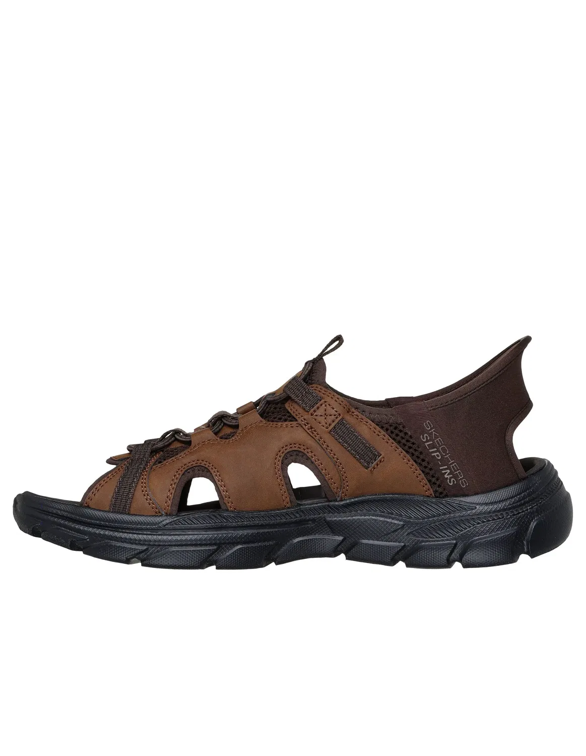 Сандалии из кожи, Skechers, темно-коричневые