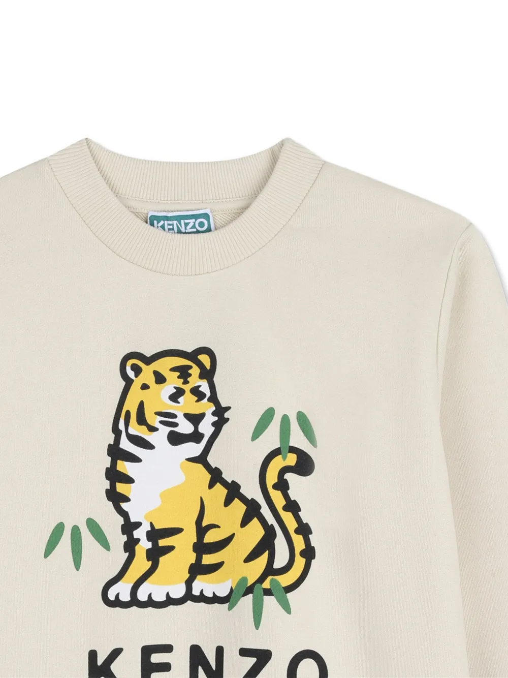 Толстовка с принтом Kenzo Kids, бежевый — фото 3