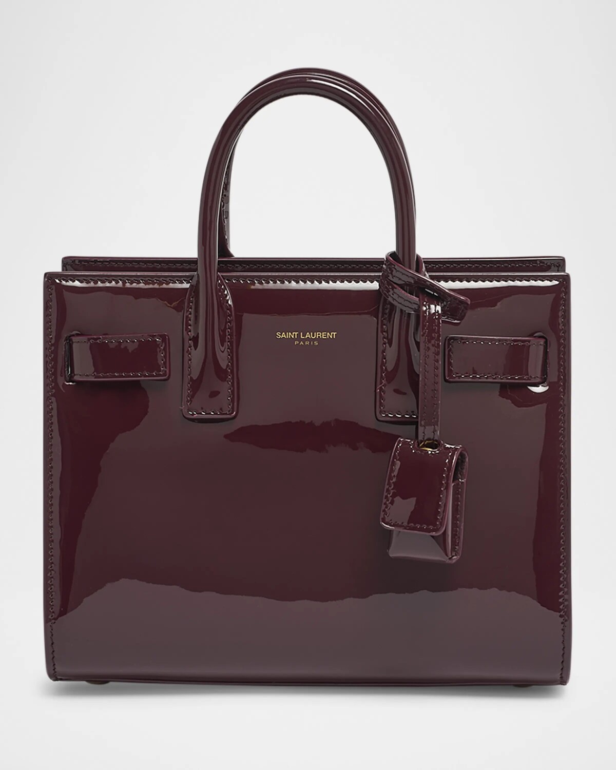 

Сумка Sac de Jour Nano с верхней ручкой из лакированной кожи Saint Laurent, цвет Dk Red Wine