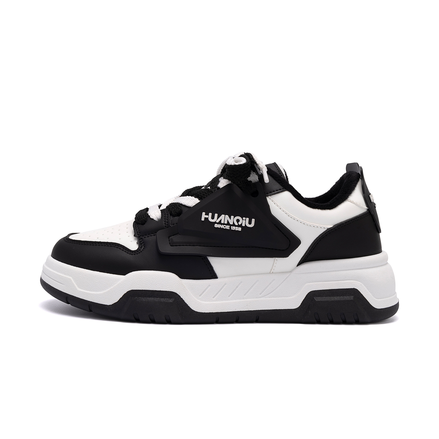 

Лёгкие дышащие кроссовки для скейтбординга с эффектом увеличения роста, низкие, Unisex HUANQIU, белый/черный