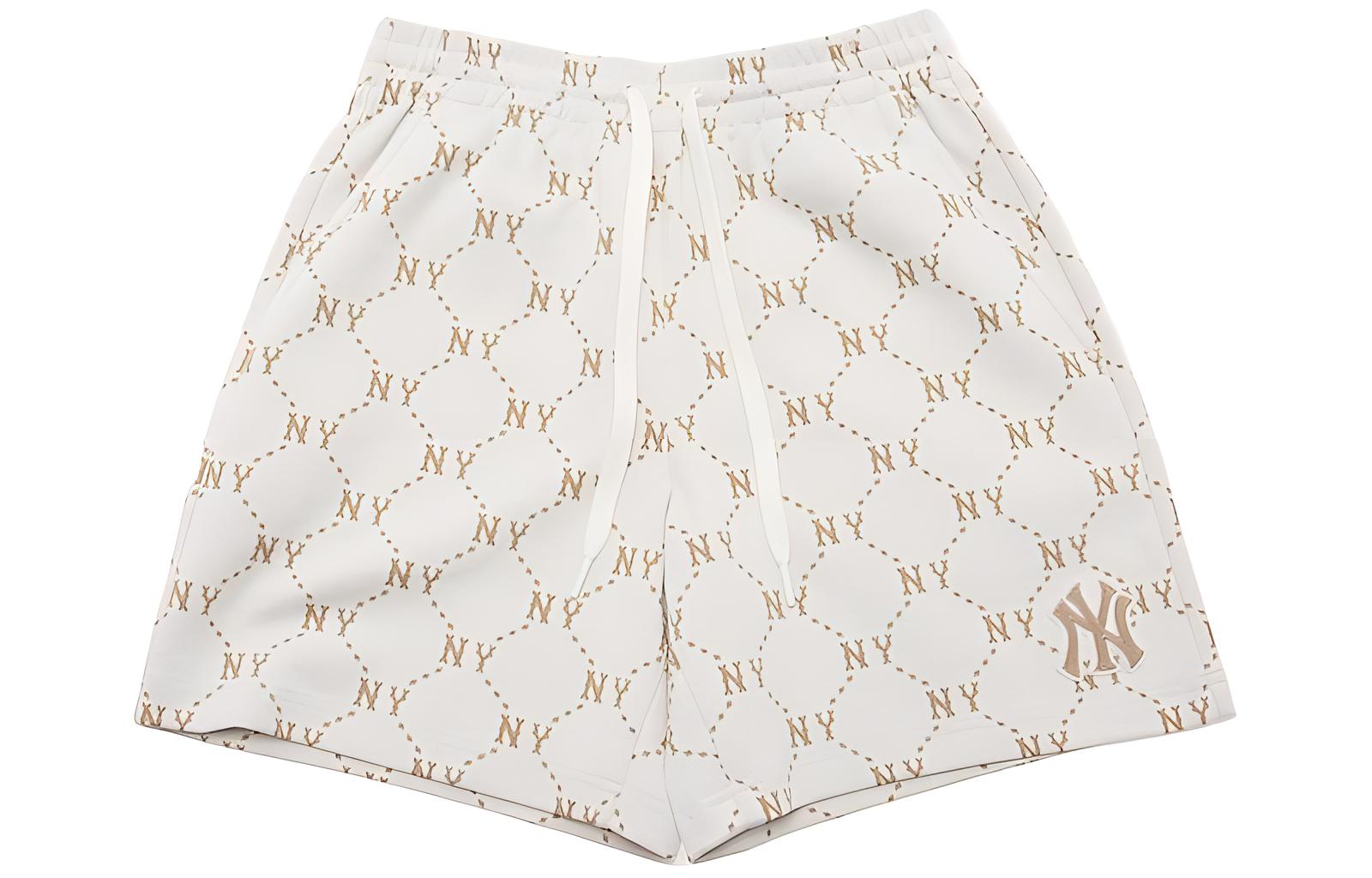 

Кремовые повседневные шорты с алмазным монограммом Unisex MLB