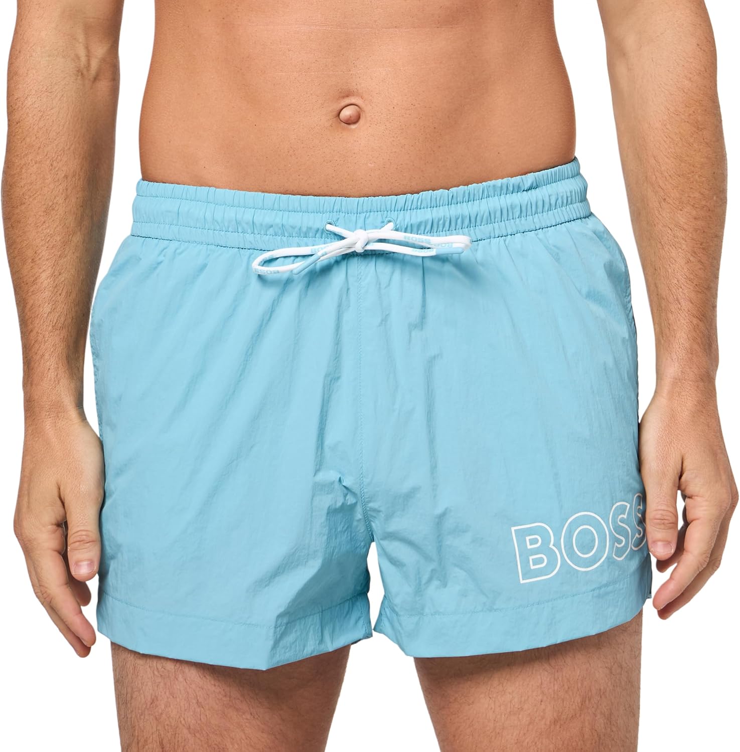 

Плавки-шорты мужские BOSS с большим логотипом, Arctic Blue