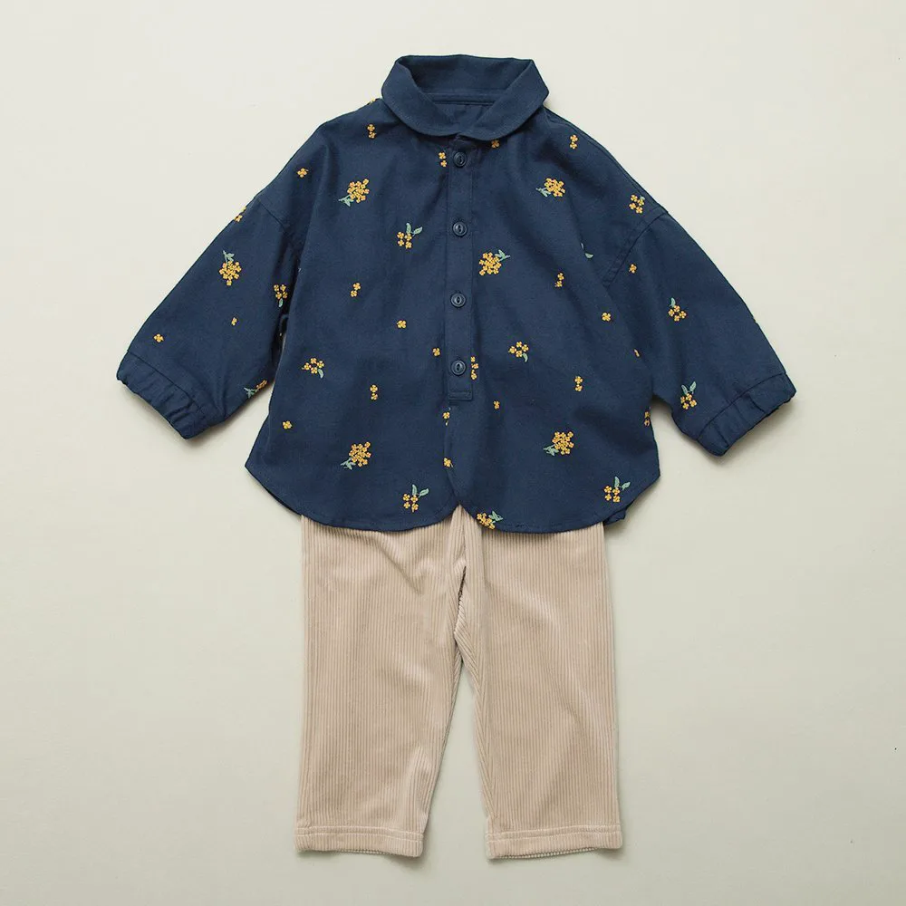 Комплект из топа и брюк с вышивкой «Золотой глаз» Branshes, Navy blue