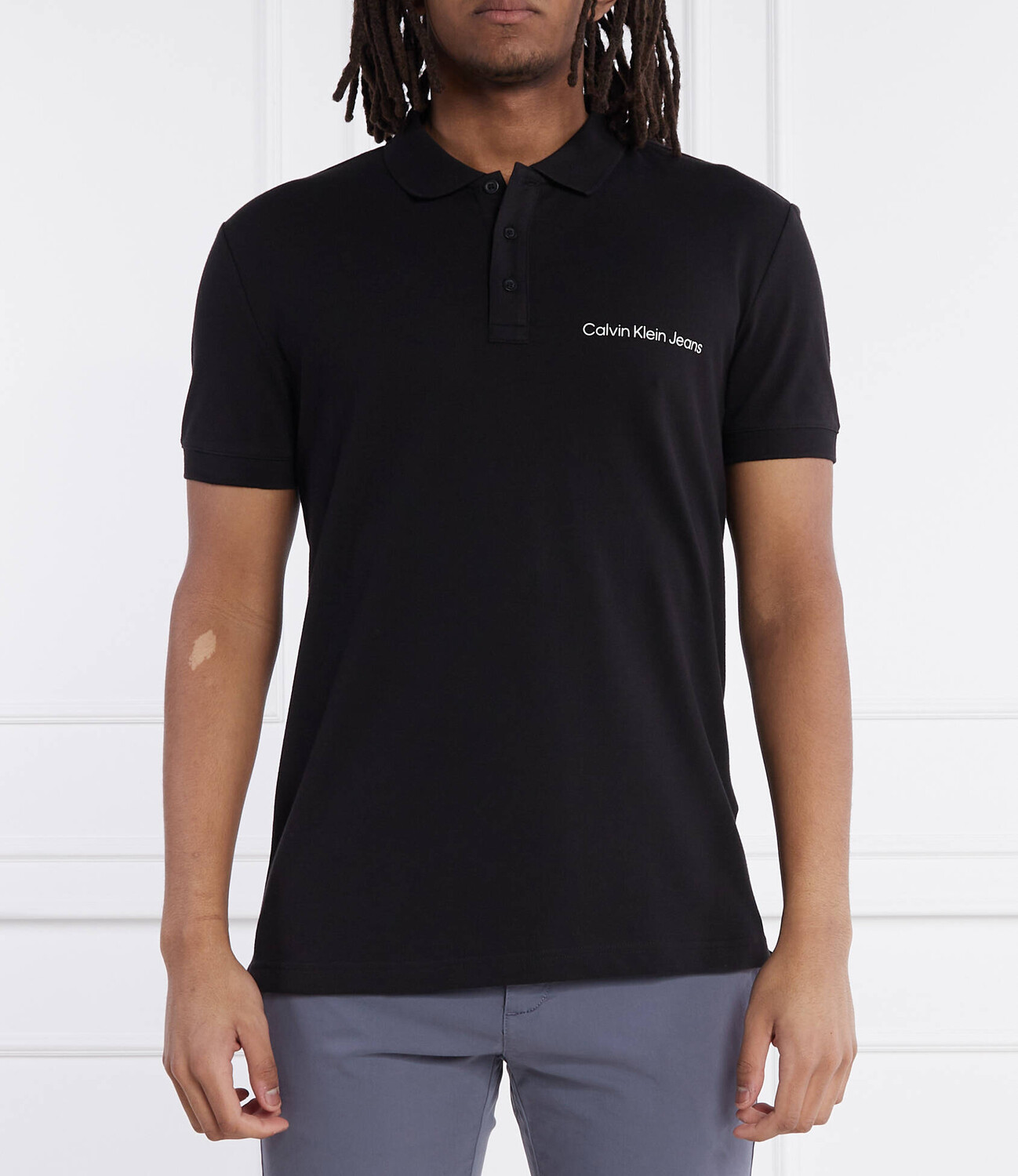 

Поло CALVIN KLEIN JEANS INSTITUTIONAL Regular Fit, черный