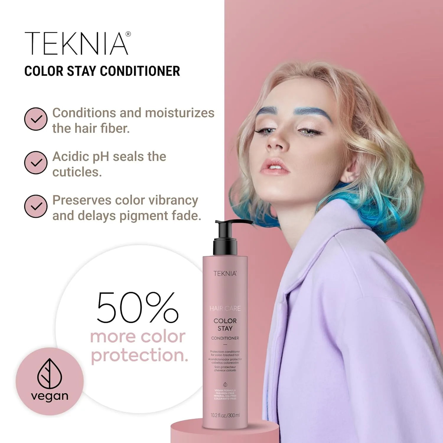 Кондиционер для окрашенных волос LAKMÉ Teknia Color Stay Conditioner, безопасен для окрашенных волос, 300 мл (10, 2 жидких унции) — фото 2