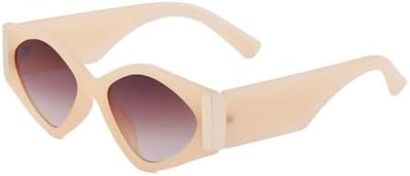 

Винтажные солнцезащитные очки «кошачий глаз» для женщин, ретро-солнцезащитные очки «кошачий глаз» для женщин, модные многоугольные очки, трендовые очки MTZJH, C6 Beige Brown