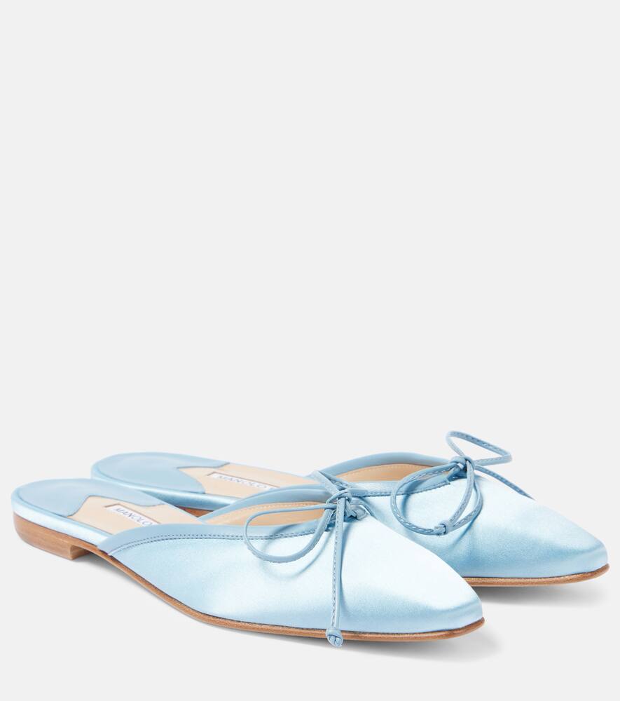 Баллериму сатиновые мюли Manolo Blahnik, 4535 Lblu