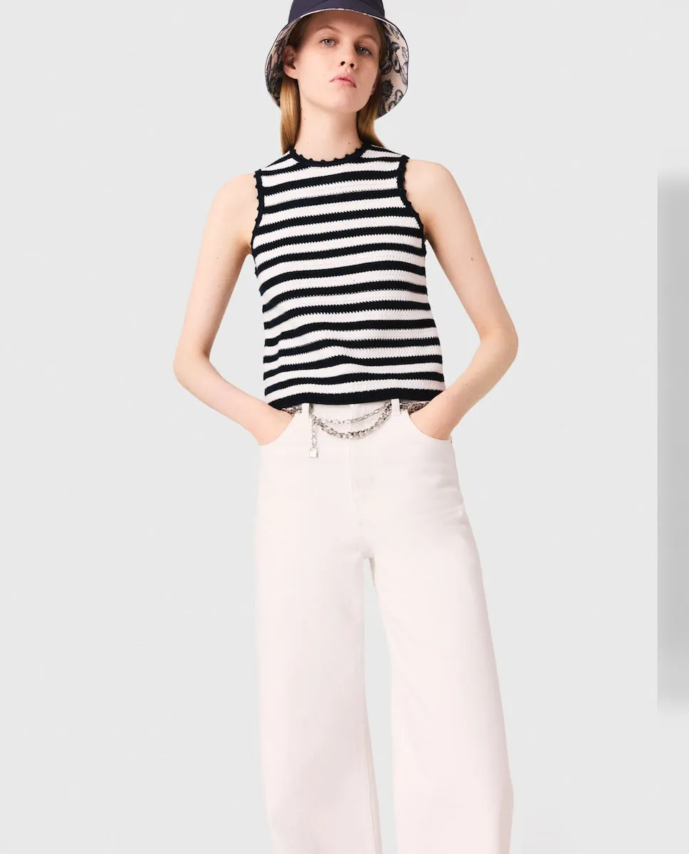 

Купальник для женщин крючком Maje, белый/черный